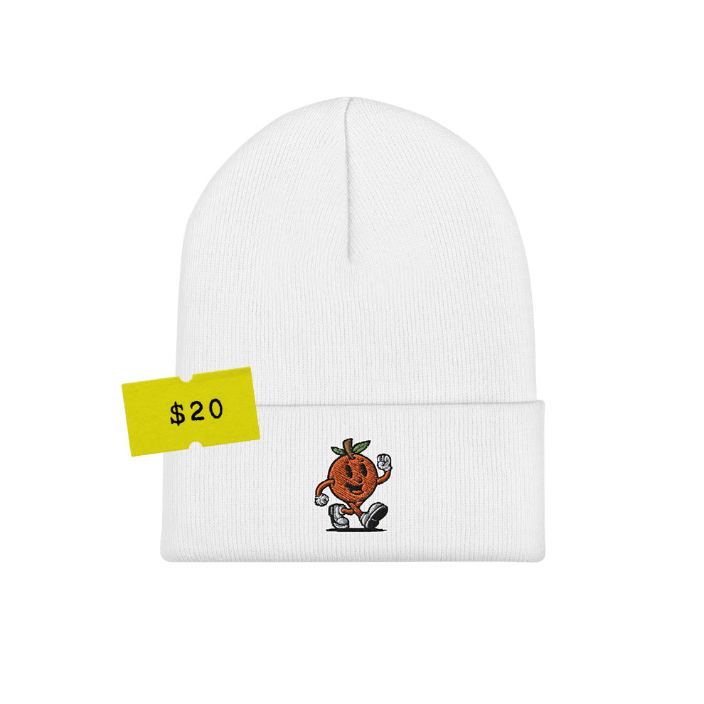 The Citrus City Cuffed Beanie - White