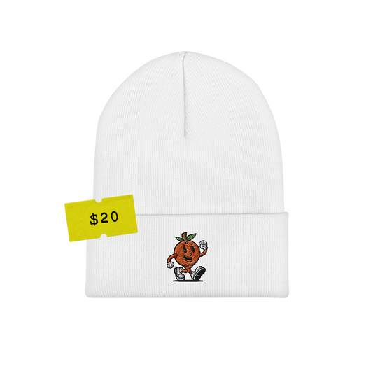 The Citrus City Cuffed Beanie - White