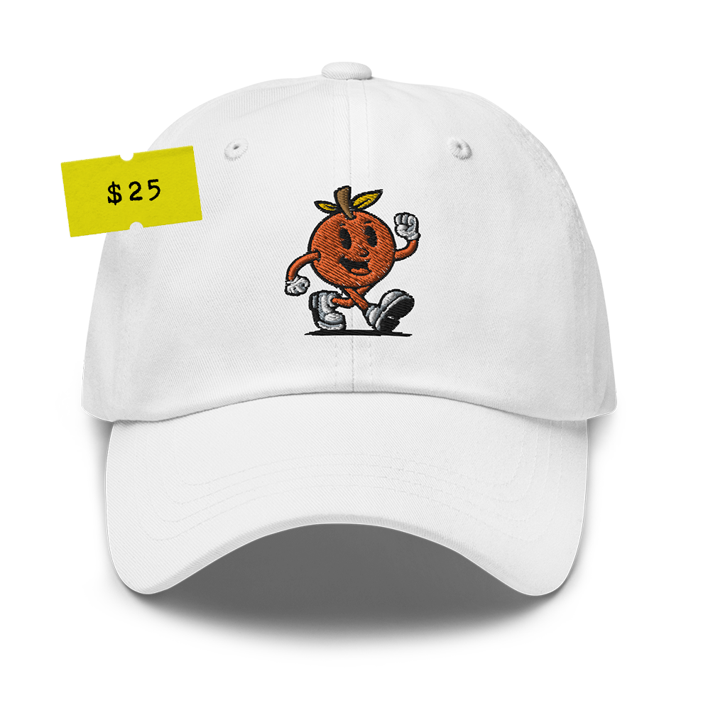 ORANGE MAN - DAD HAT - WHITE